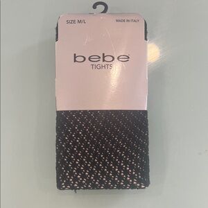 NEW Bebe Black Fishnet Tights, hosiery, Size M/L